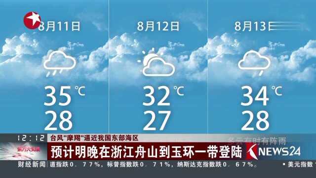 台风“摩羯”逼近我国东部海区 预计明晚在浙江舟山到玉环一带登陆