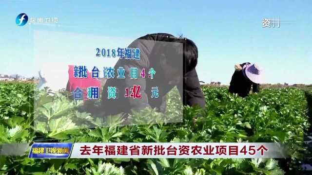 去年福建省新批台资农业项目45个