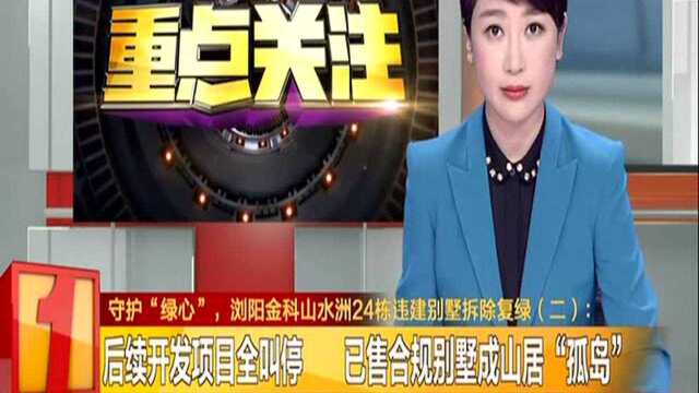 守护“绿心”,浏阳金科山水洲24栋违建别墅拆除复绿(二):后续开发项目全叫停 已售合规别墅成山居“孤岛”