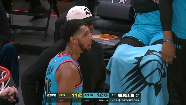 NBA常规赛：勇士vs太阳第4节原声解说回放