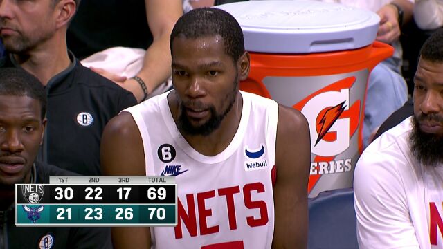 NBA常规赛：篮网vs黄蜂第4节中文解说回放