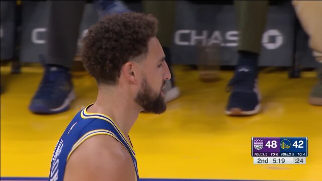 NBA常规赛：国王vs勇士第2节中文解说回放