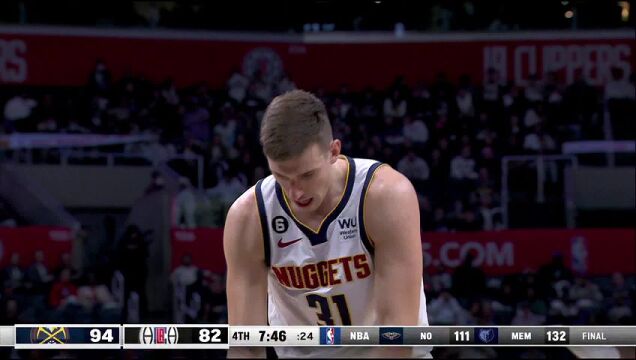 NBA常规赛：掘金vs快船第4节中文解说回放