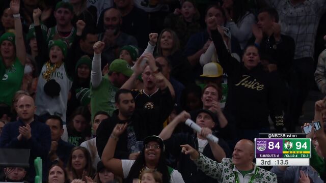 国王vs凯尔特人精华回放 双探花合砍55分击溃国王