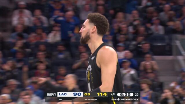 快船vs勇士精华回放 水花兄弟合砍40分维金斯31+4率队击沉快船