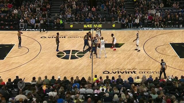 NBA常规赛：步行者vs爵士第1节中文解说回放