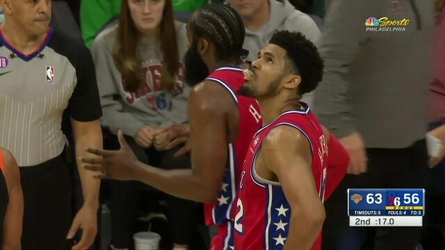 NBA常规赛：尼克斯vs76人第2节中文解说回放