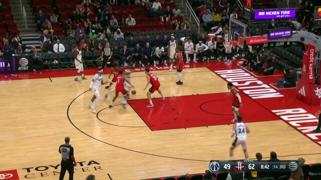 NBA常规赛：奇才vs火箭第3节中文解说回放