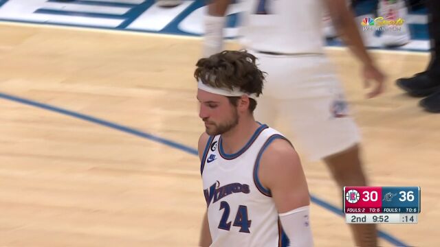 NBA常规赛：快船vs奇才第2节中文解说回放