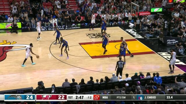 NBA常规赛：魔术vs热火第1节中文解说回放