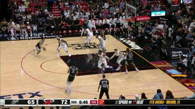 NBA常规赛：马刺vs热火第3节 英文解说回放