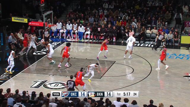 雷霆112-102篮网 雷霆三后卫各砍20+送篮网两连败