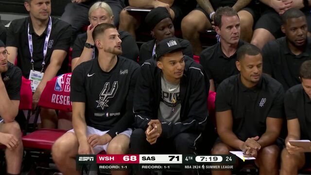 奇才vs马刺第4节英文原声回放