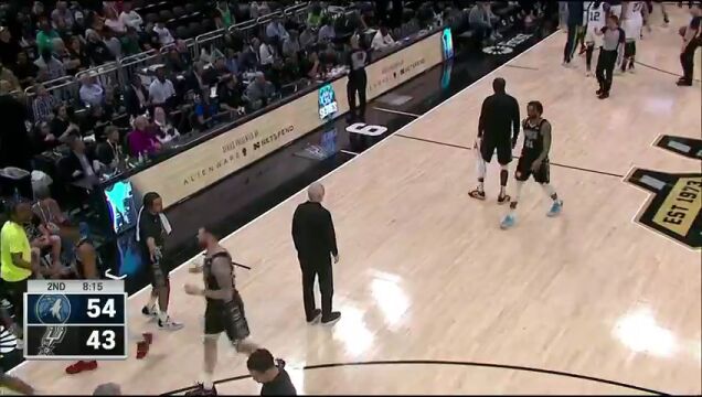 NBA常规赛：森林狼vs马刺 英文解说全场回放
