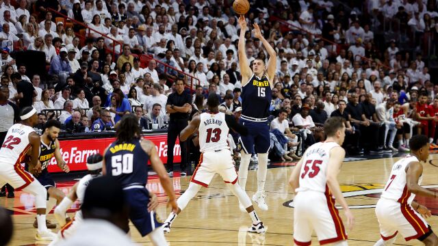 掘金vs热火精华回放 约基奇23+12总分3-1夺冠军点