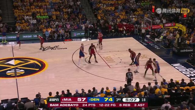 热火vs掘金第3节英文原声回放