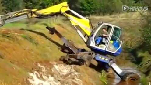可以适应不同地形的挖掘机 - 腾讯视频