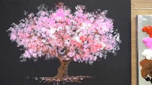 趣味简笔画 画漂亮樱花树