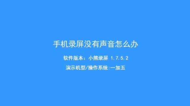 手机录屏没有声音怎么办