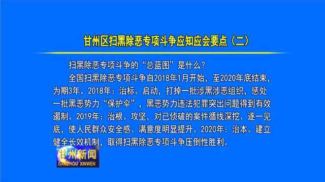 甘州区扫黑除恶专项斗争应知应会要点 二