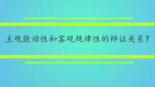 主观能动性和客观规律性辩证关系