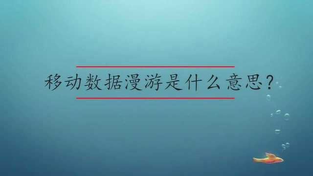 移动网络数据漫游是什么意思?