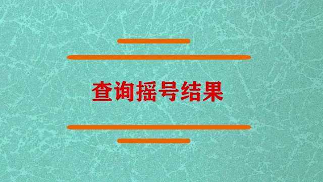 查询摇号结果应该怎么看?