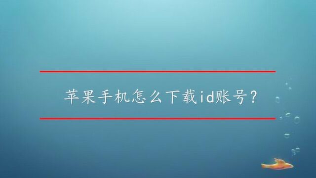 苹果手机怎么下载id账号?