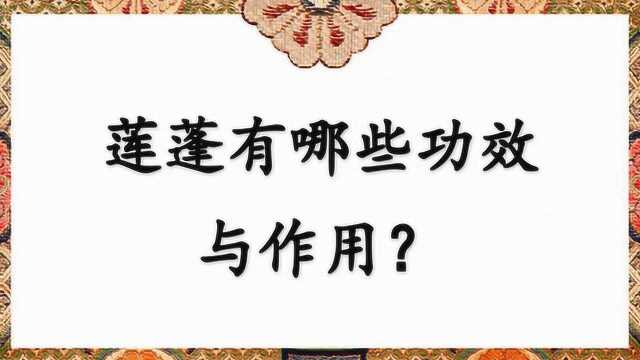 莲蓬有哪些功效与作用?