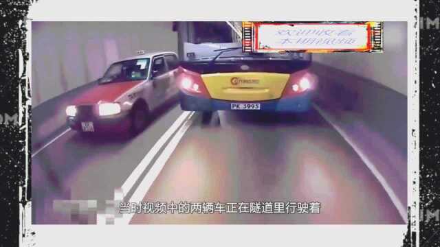 隧道里面出租车恶意别车,公交车可不惯着它,自作孽不可活