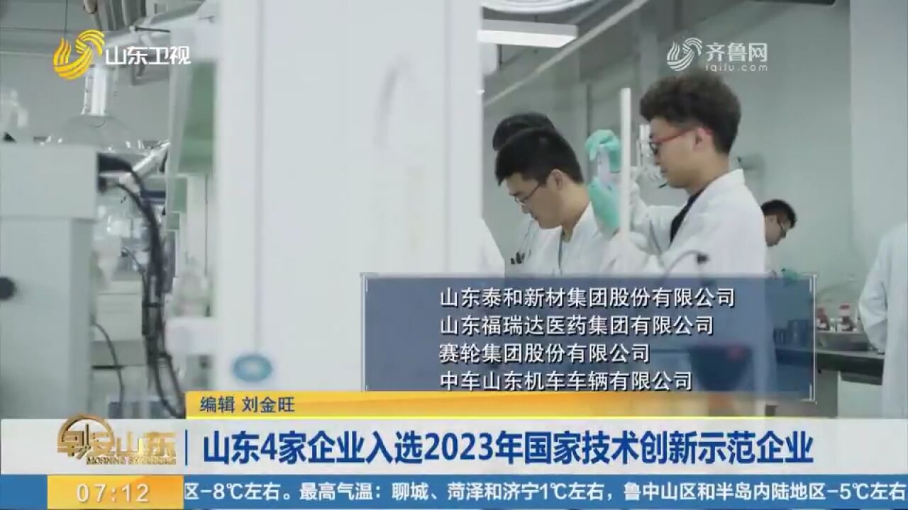 工信部公布2023年国家技术创新示范企业名单,山东4家企业入选