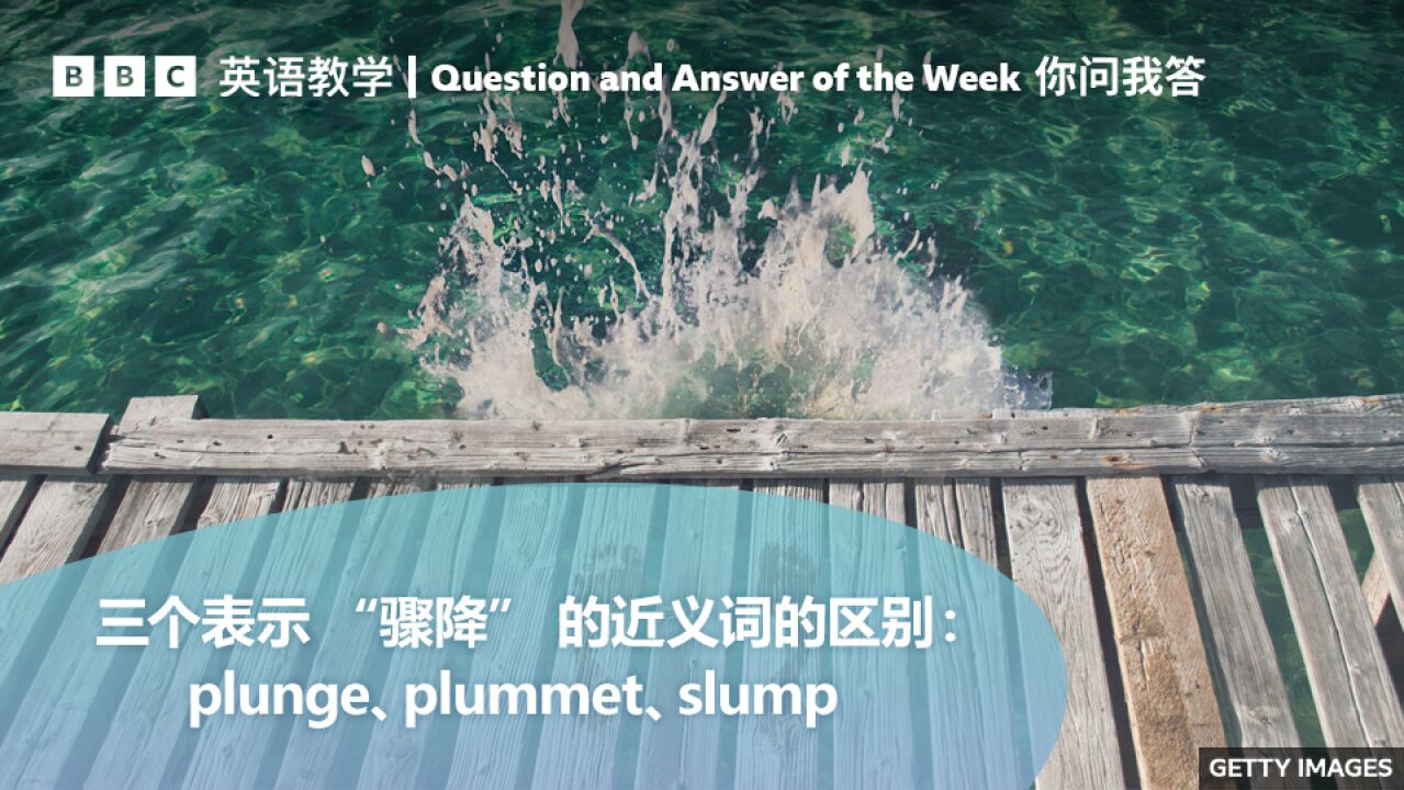 BBC你问我答:如何用 plunge、plummet、slump 表示 “骤降”?