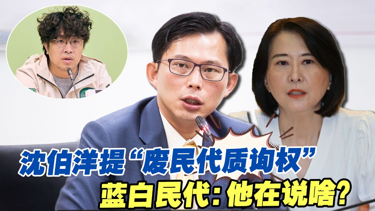 绿营民代沈伯洋提“废民代质询权”,蓝白民代:他在说啥?