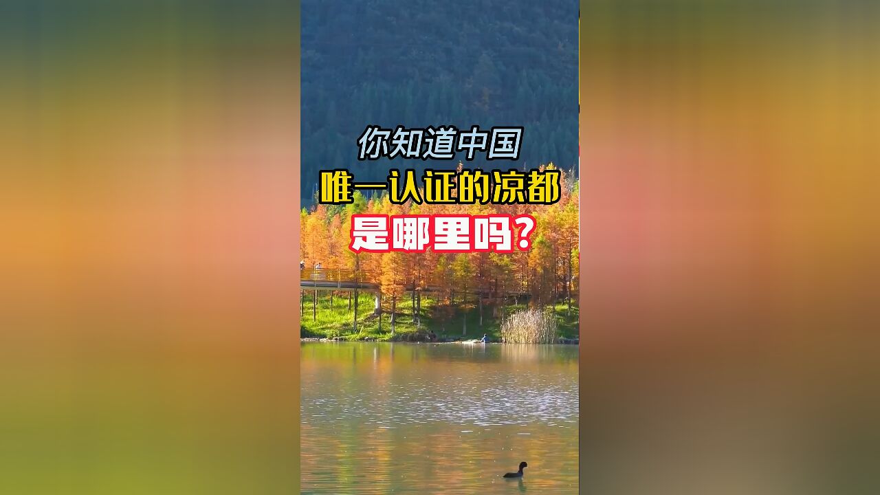 你知道中国唯一认证的“凉都”是哪里吗?