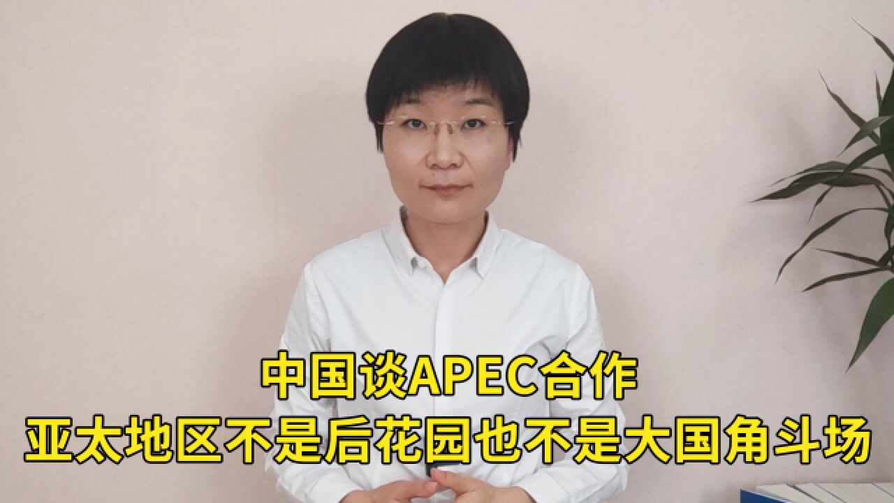 中国谈APEC合作,亚太地区不是后花园也不是大国角斗场