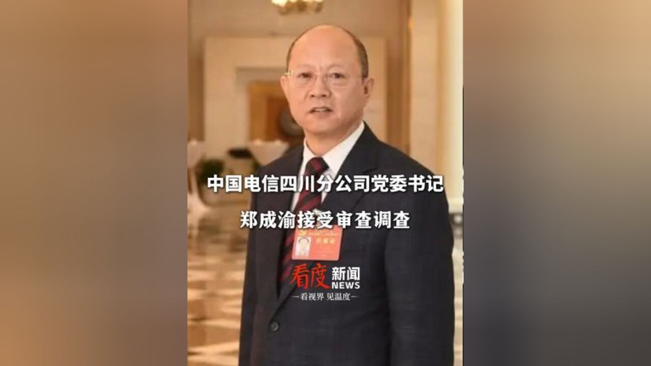 中国电信四川分公司党委书记郑成渝接受审查调查