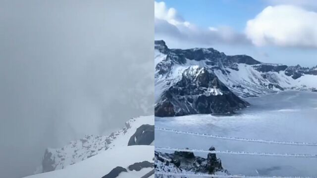 长白山6月迎来降雪 银装素裹白茫茫一片 现场实拍让人赞叹不已