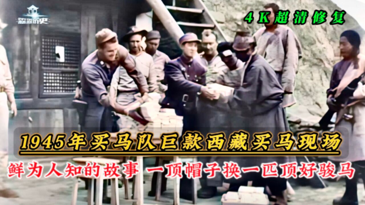 1945年买马队携巨款西藏买马现场,一顶帽子换一匹顶好的骏马