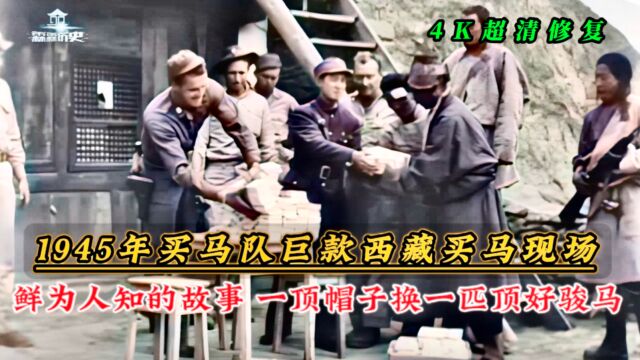 1945年买马队携巨款西藏买马现场,一顶帽子换一匹顶好的骏马