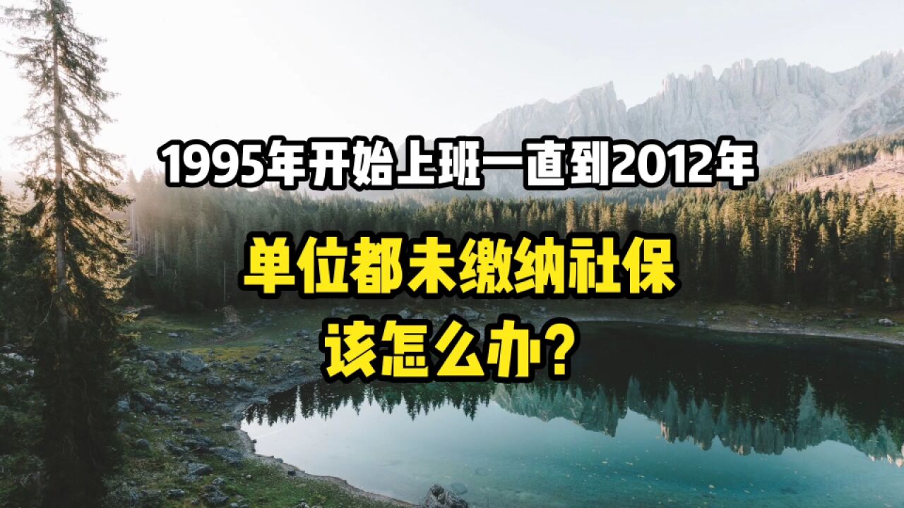 1995年开始上班一直到2012年,单位都未缴纳社保,该怎么办?