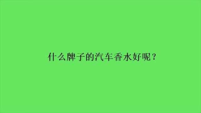 什么牌子的汽车香水好呢?