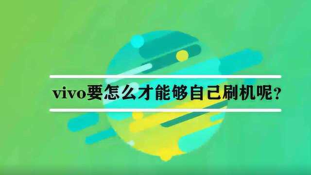 vivo要怎么才能够自己刷机呢?