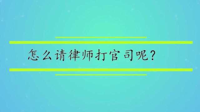 怎么请律师打官司呢?