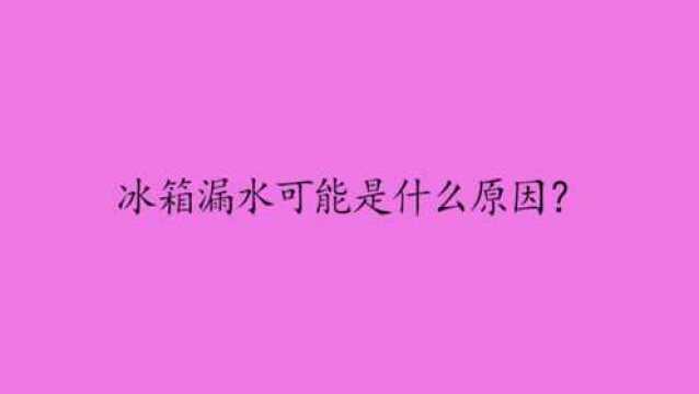 冰箱漏水可能是什么原因?