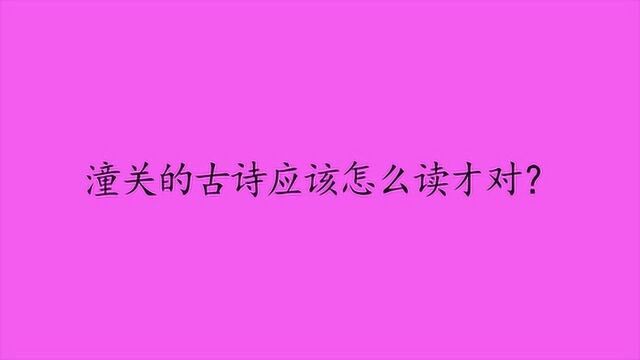 潼关的古诗应该怎么读才对?