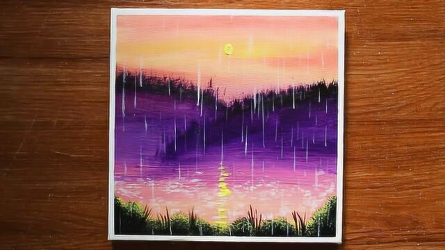 手工绘画教程,雨天风景的简单画法!