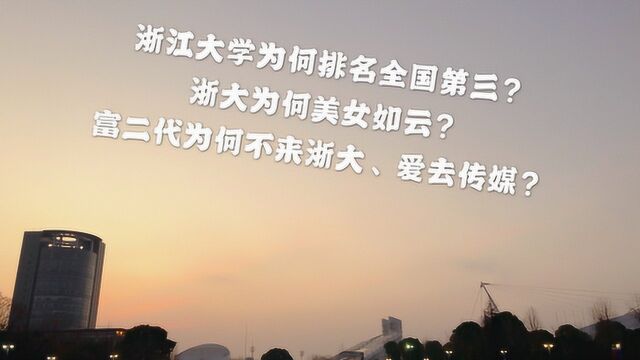 浙江大学为何排名全国第三?为何富二代不来浙大,爱去传媒?