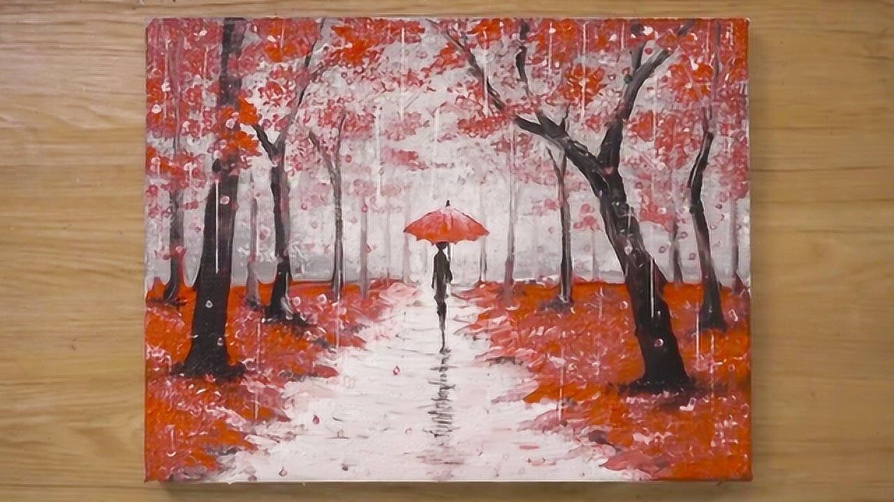 看看如何绘制一幅下雨的风景画,非常漂亮!