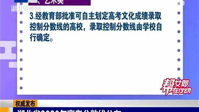 【权威发布】湖北省2020年高考分数线公布