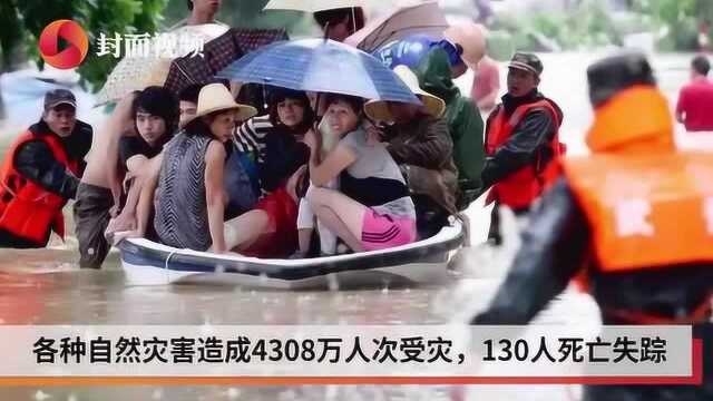 应急管理部:7月各种自然灾害造成全国4308万人次受灾